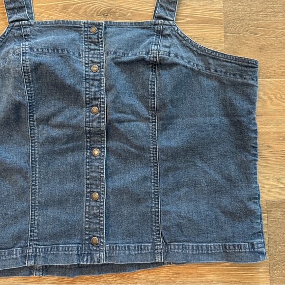 Harley Davidson Motorcycle Denim Blue Tank Top Embroidered Buttons Vintage 90s - Picture 3 of 12